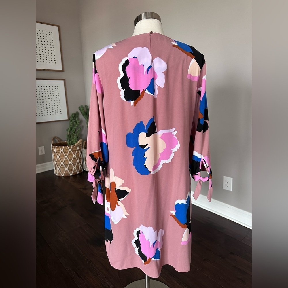 A New Day x Target Abstract Floral Mod MCM Sheath Long Sleeve Dress Mauve Large - Picture 3 of 9